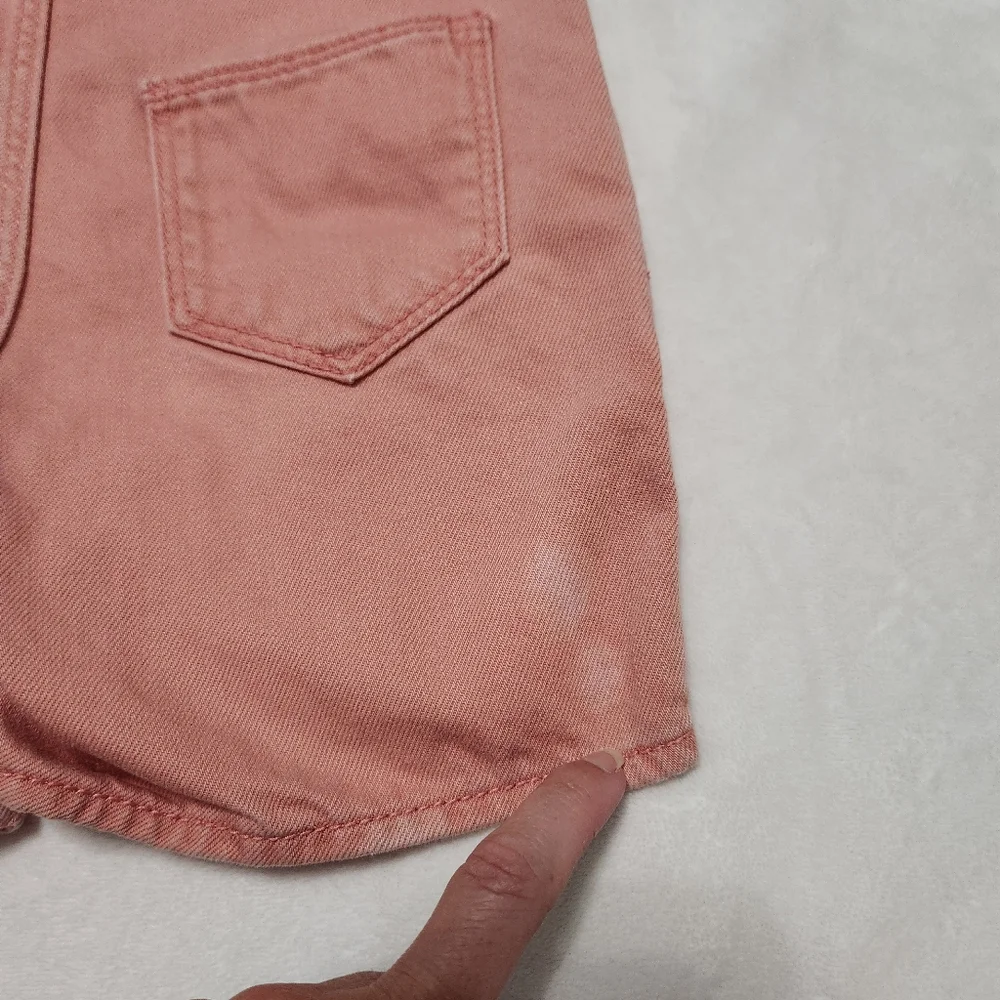 Baby Gap Pomenade Pink Snap Front Overalls Shorts